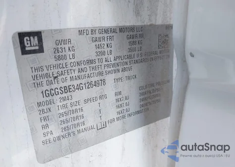 2016 Chevrolet Colorado Wt from USA, damaged, VIN 1GCGSBE34G1264978